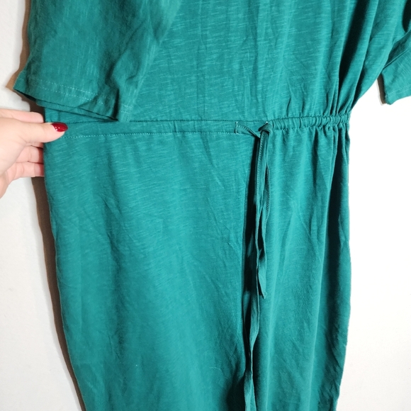 ASOS Green Wideleg Crop Jumper Jumpsuit Cotton Size 10 Stretch Waist - Picture 10 of 12
